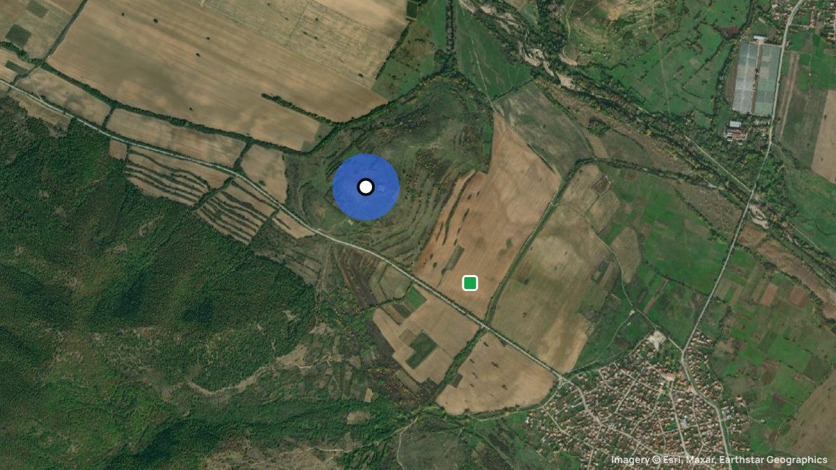 Satellitenkarte von Dabene mit Start- und Landeplätzen