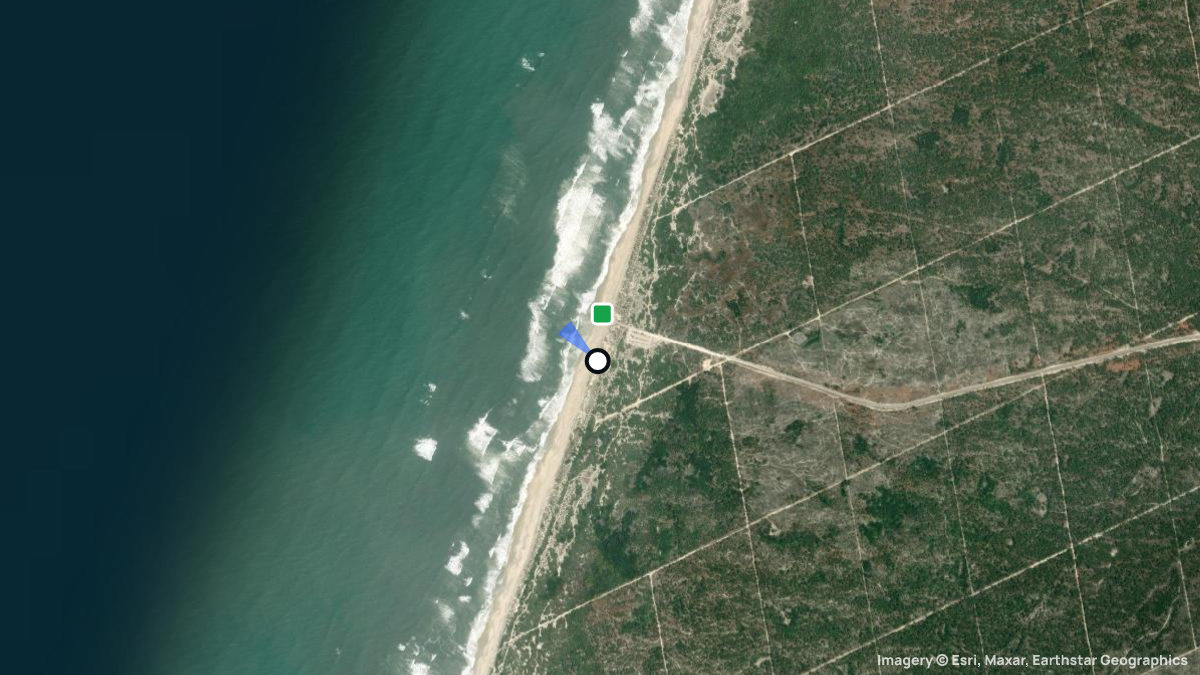 Satellite map of Osso da Baleia with its launches and landings