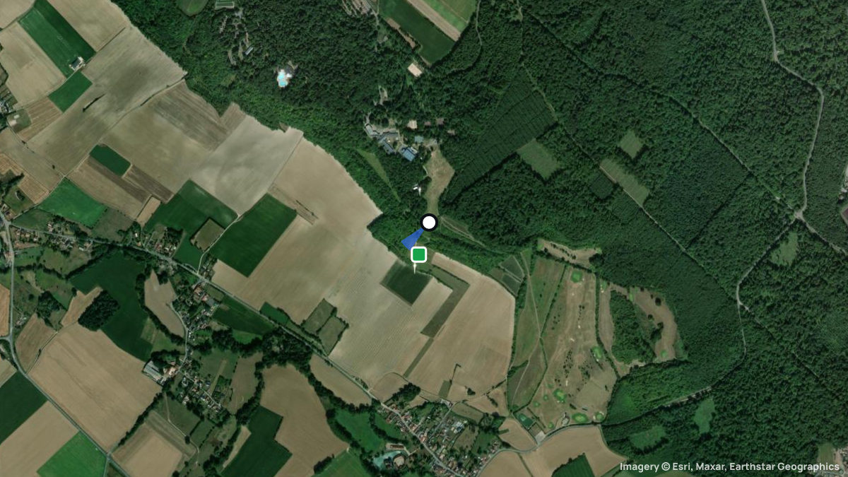 Satellite map of Olhain with its launches and landings