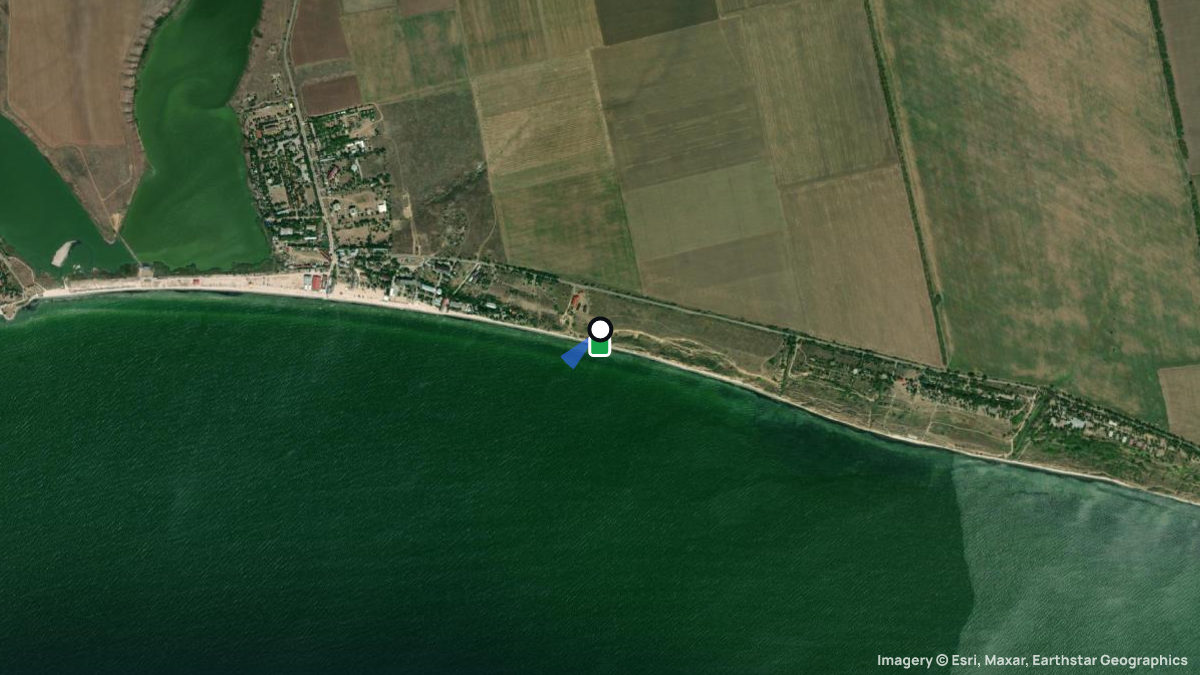 Satellite map of Rybakivka with its launches and landings
