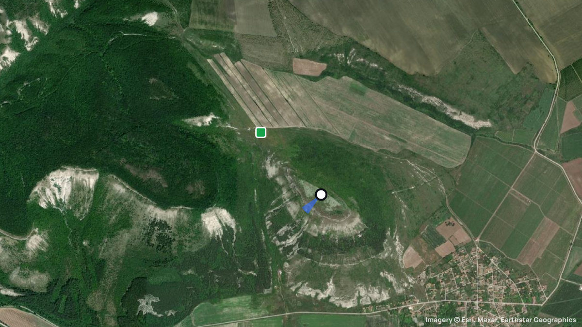 Satellite map of Venchan with its launches and landings