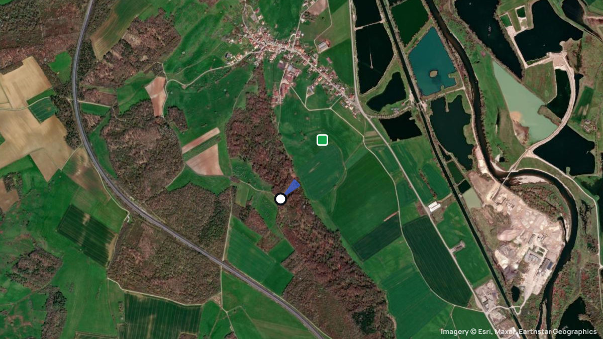 Satellitenkarte von Socourt mit Start- und Landeplätzen