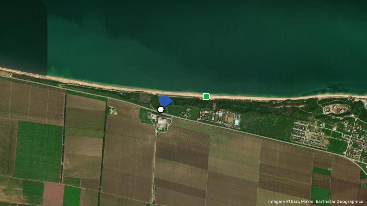 Satellitenkarte von Golubitskaya mit Start- und Landeplätzen