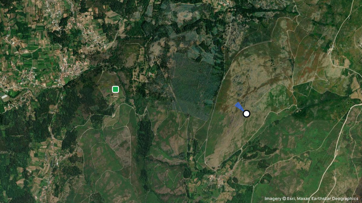 Satellitenkarte von Cerdal mit Start- und Landeplätzen