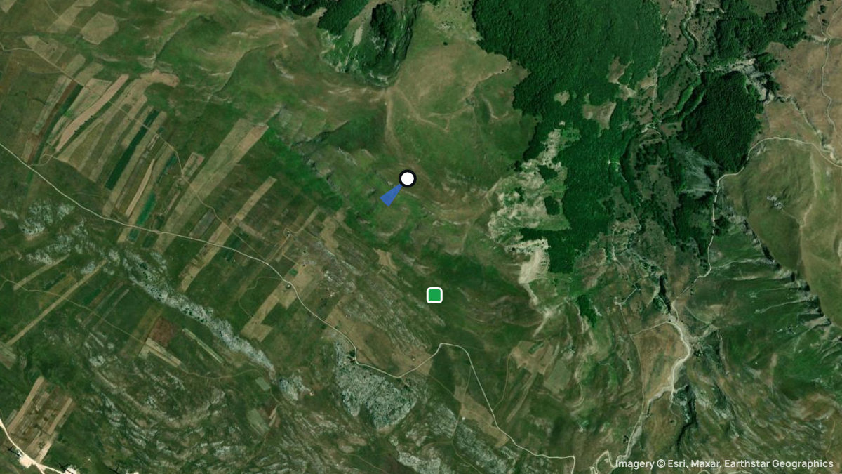 Satellite map of Krnovo with its launches and landings