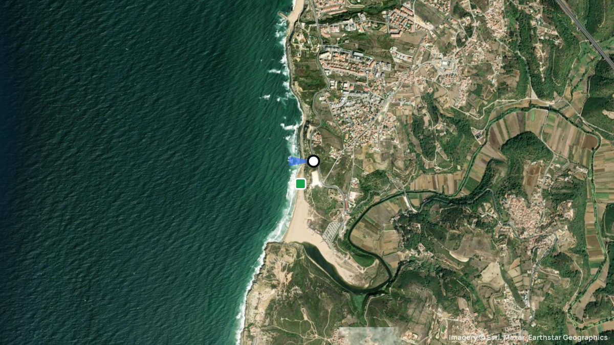 Satellitenkarte von Ericeira mit Start- und Landeplätzen