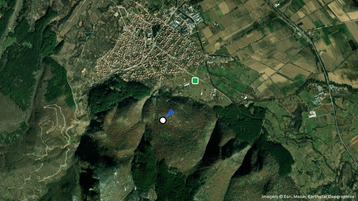 Satellitenkarte von Musomishta mit Start- und Landeplätzen