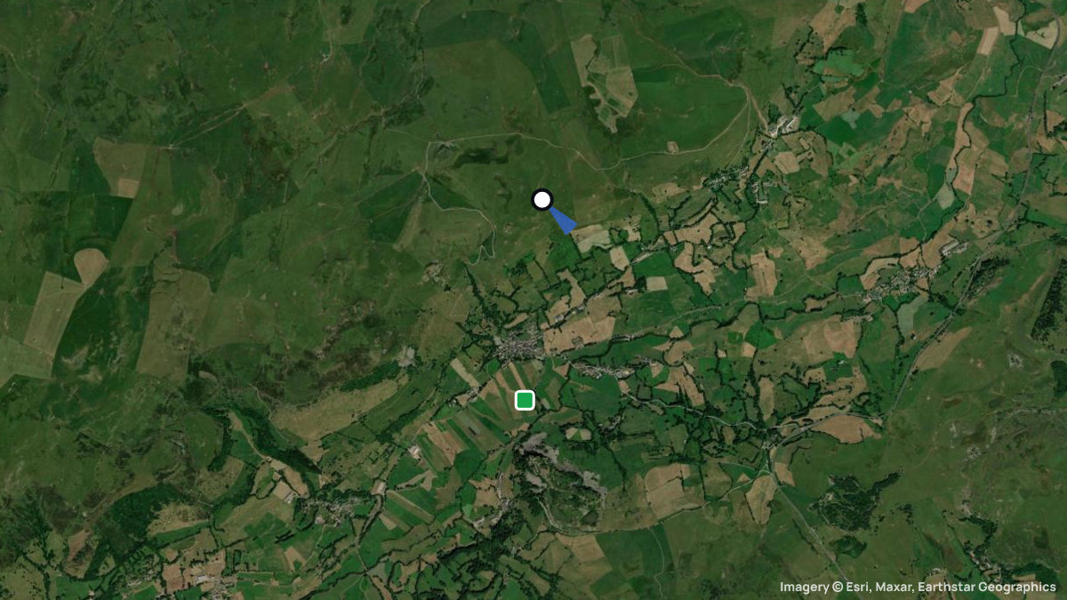 Satellite map of Pierres de Labro with its launches and landings