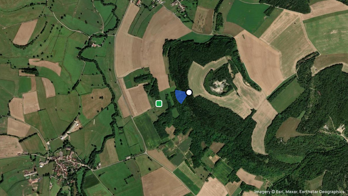 Satellitenkarte von Athie mit Start- und Landeplätzen