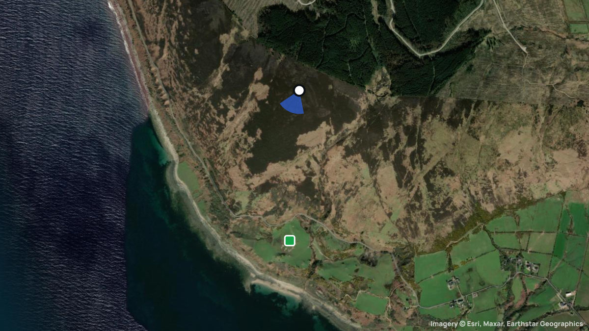 Satellite map of Corriecravie with its launches and landings