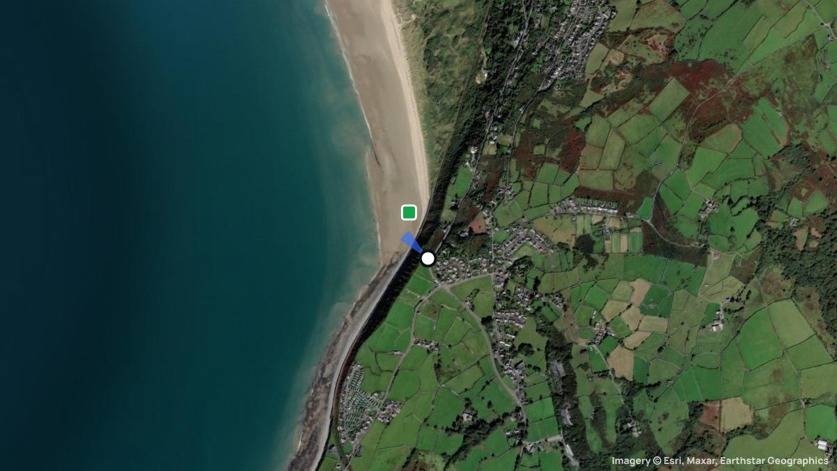 Satellite map of Harlecliff with its launches and landings