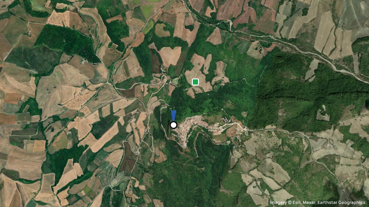 Satellite map of Cairano with its launches and landings
