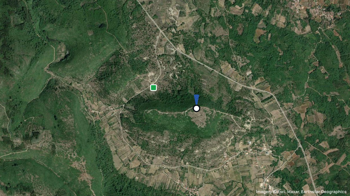 Satellite map of Povoa das Pegas with its launches and landings