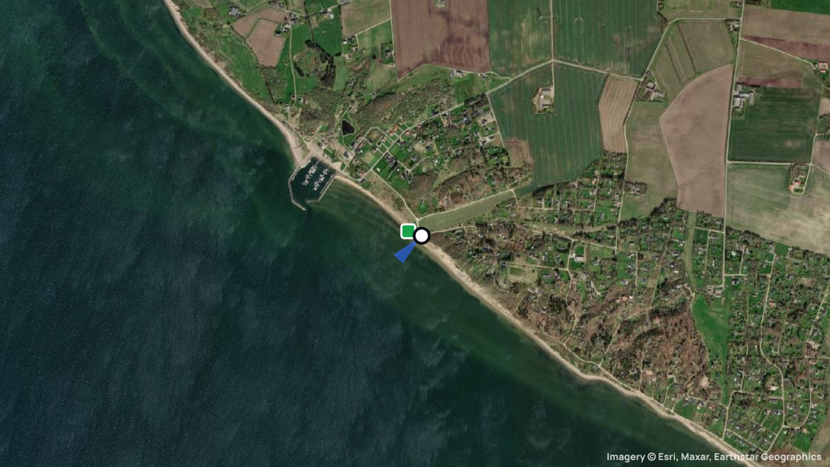 Satellitenkarte von Gyldendal mit Start- und Landeplätzen