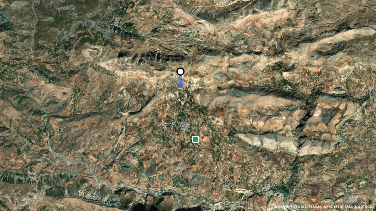 Satellite map of Tut with its launches and landings