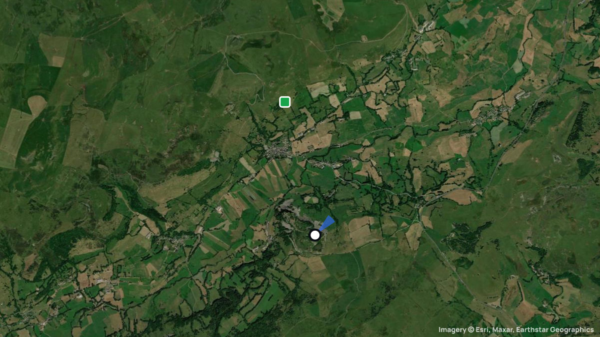 Satellite map of Rocher de Laqueuille with its launches and landings