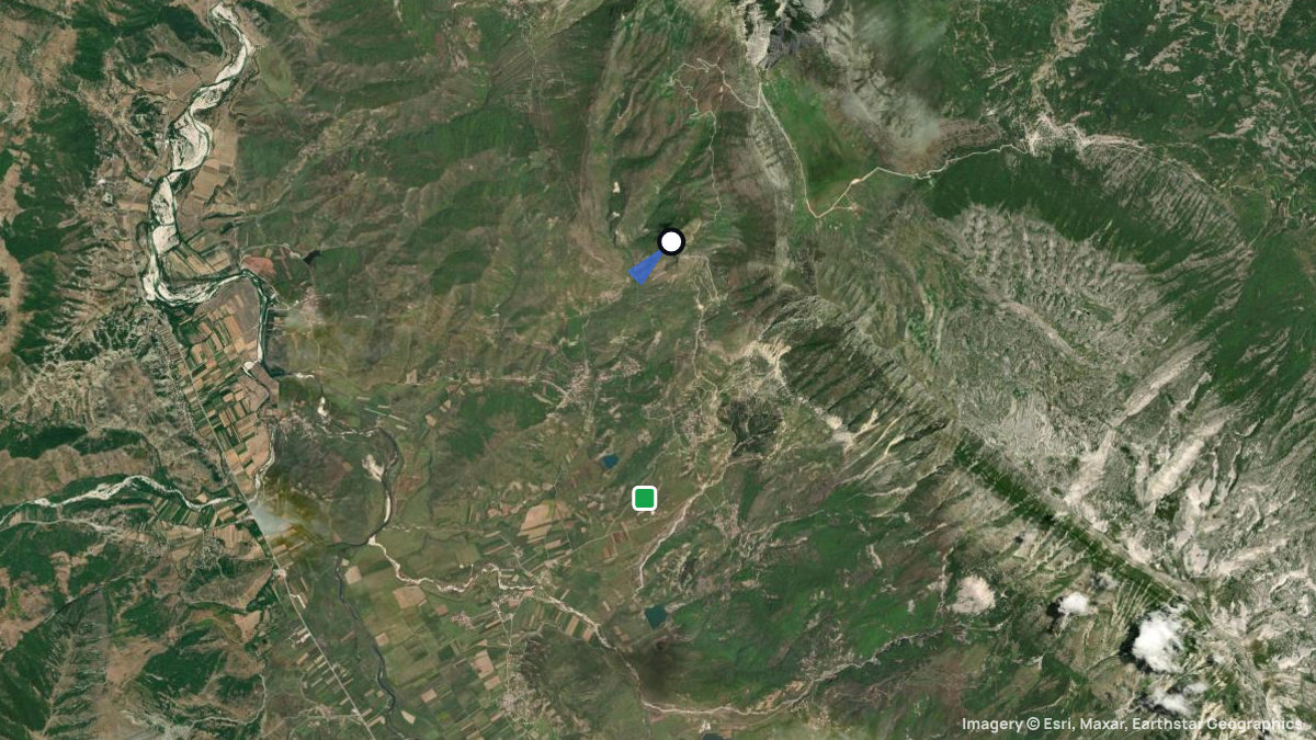 Satellitenkarte von Cayup mit Start- und Landeplätzen