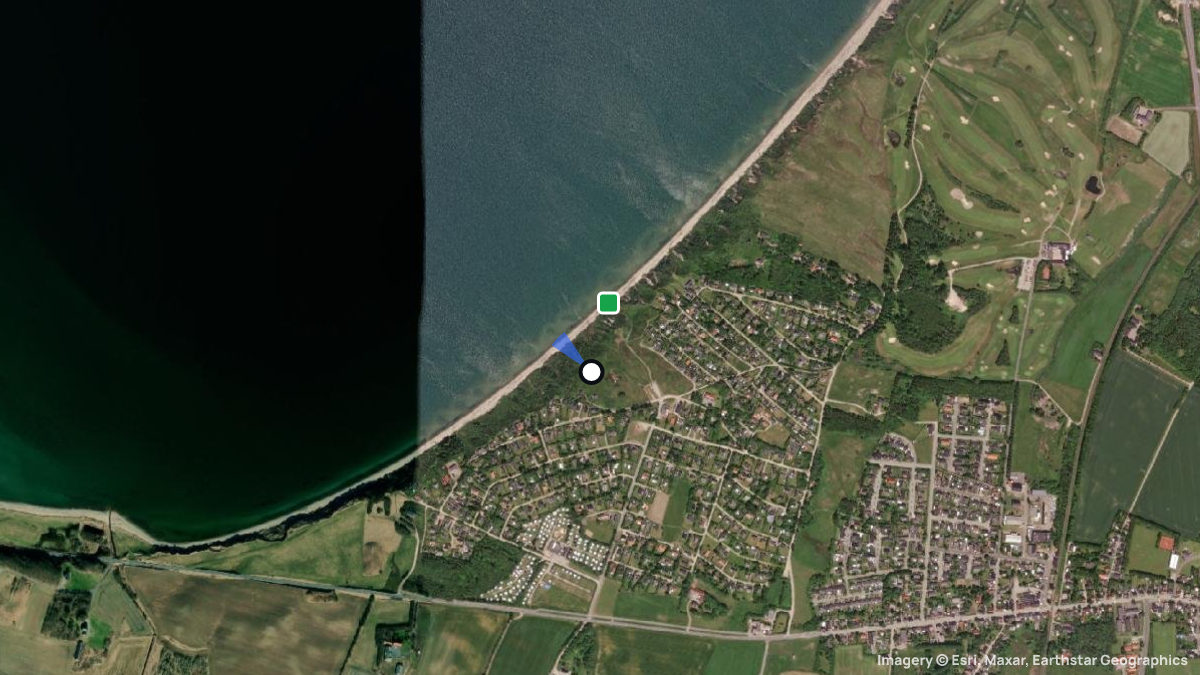 Satellite map of Toftum with its launches and landings