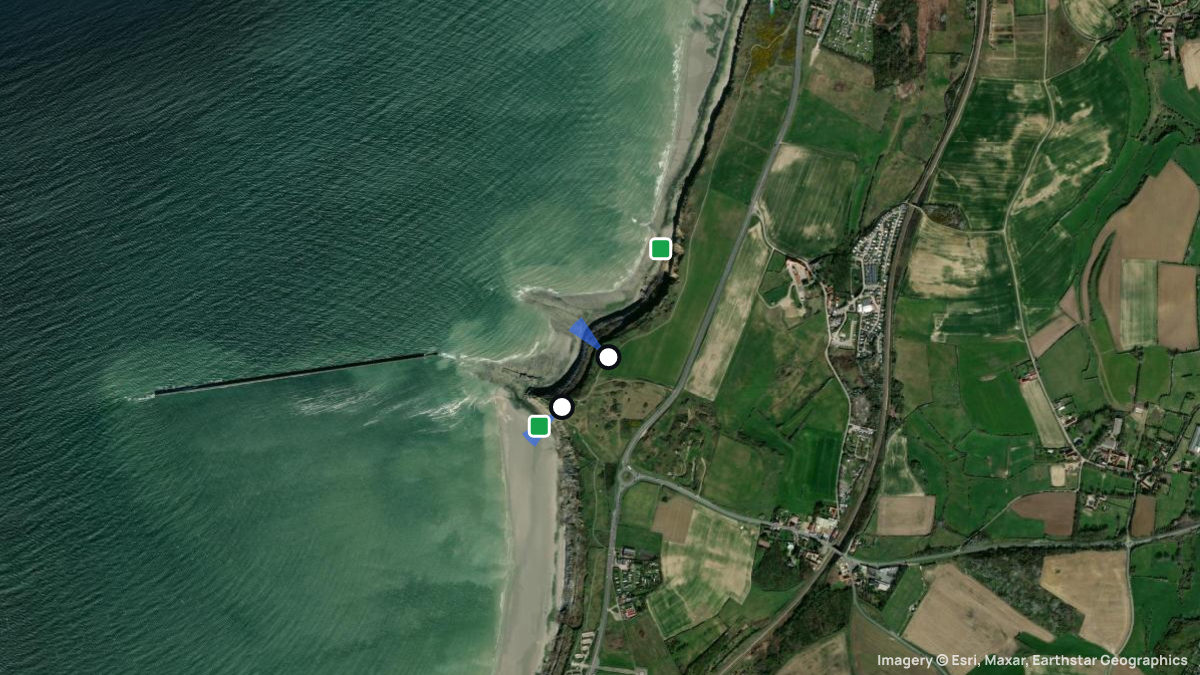 Satellitenkarte von Wimereux mit Start- und Landeplätzen