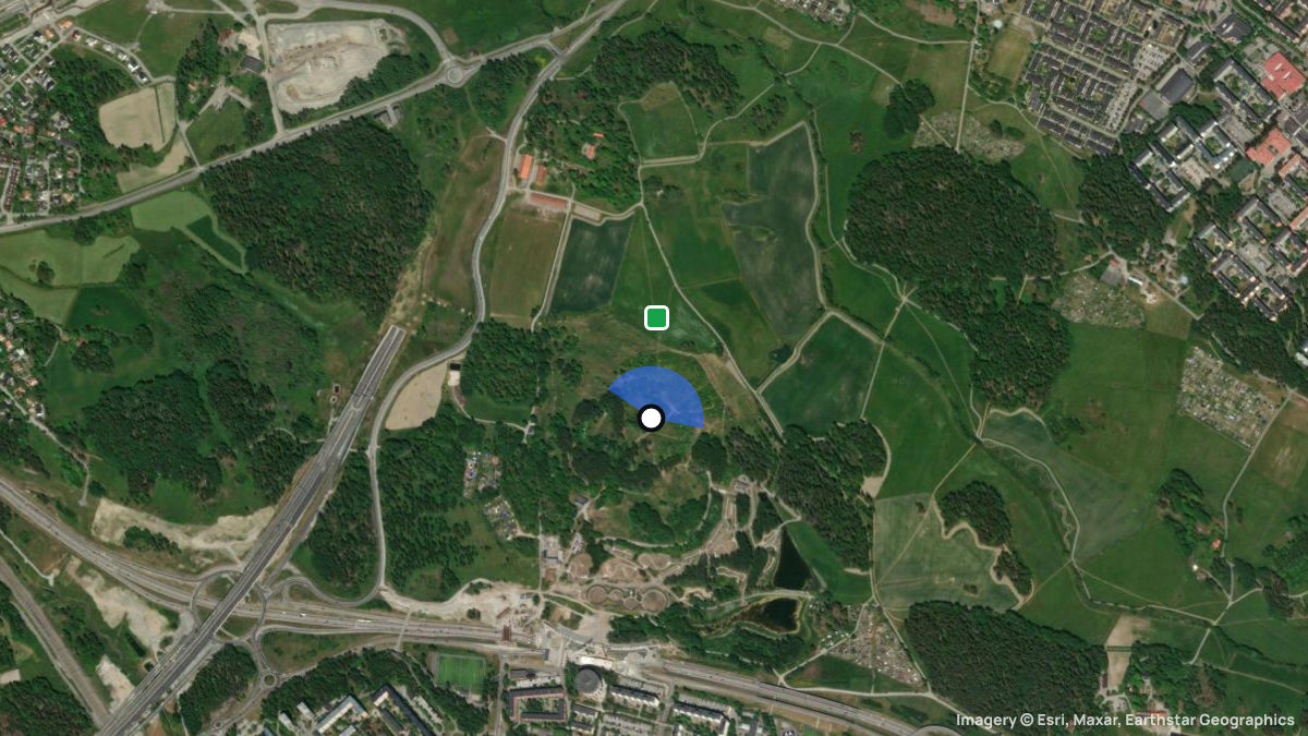 Satellite map of Granholmstoppen with its launches and landings