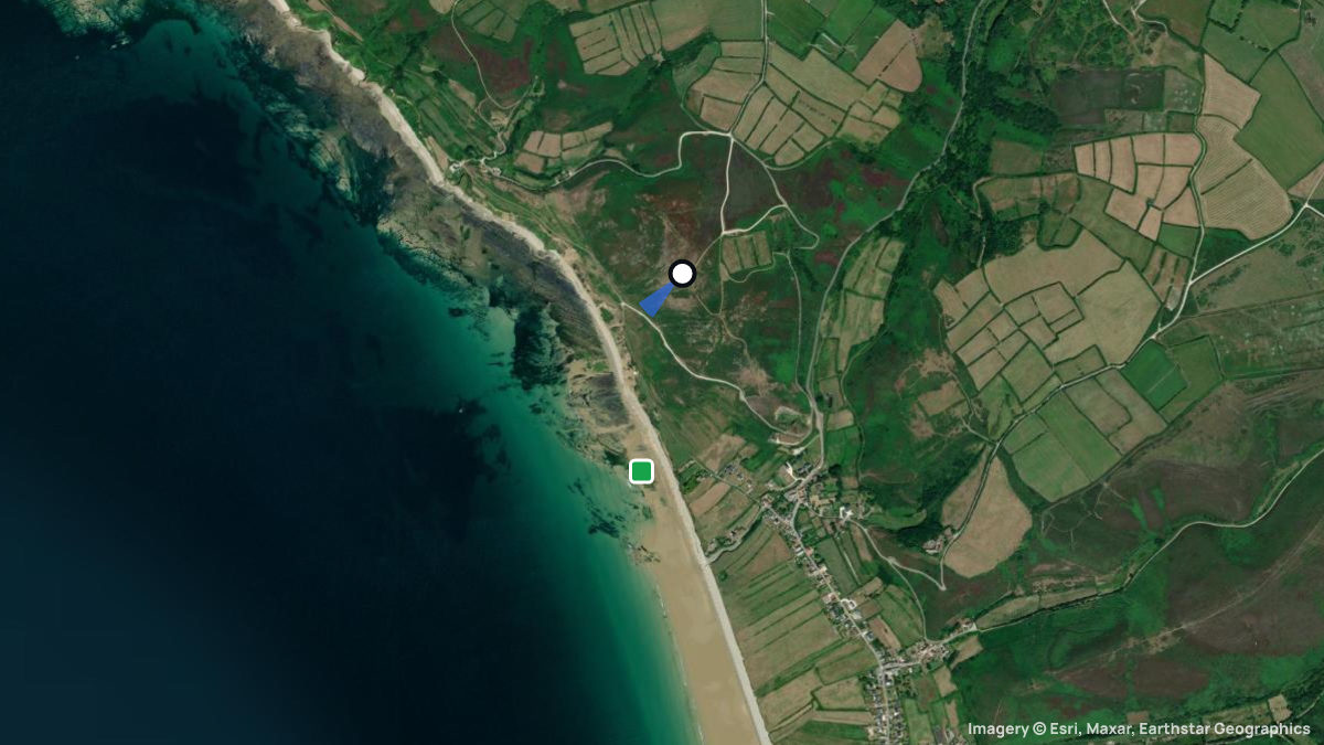 Satellite map of Vauville with its launches and landings