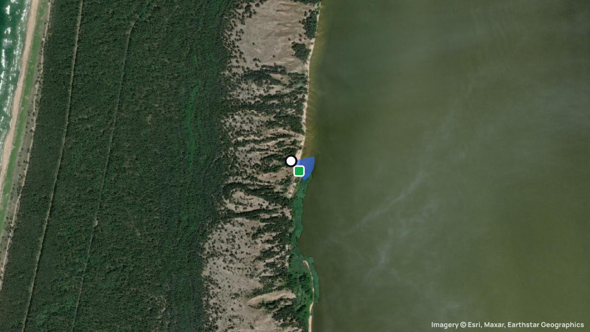 Satellite map of Kursiu with its launches and landings