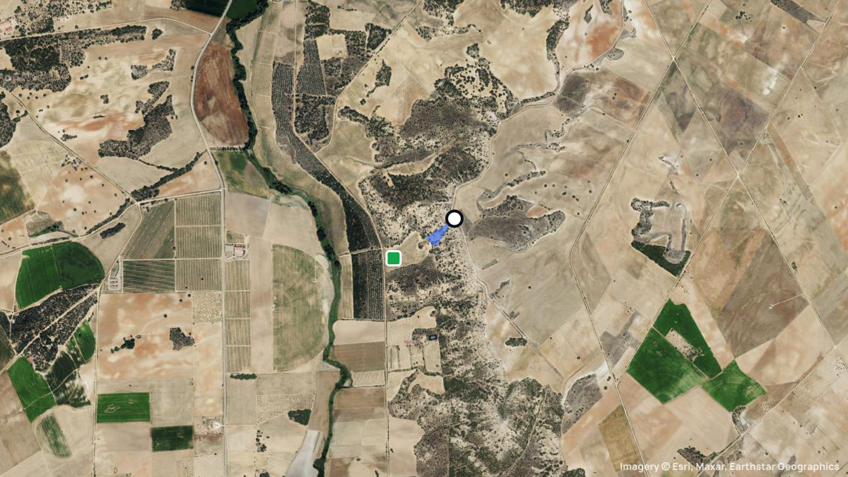 Satellite map of El Risco with its launches and landings