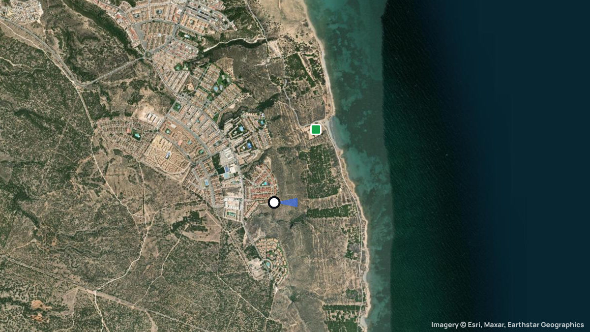 Satellite map of Santa Pola with its launches and landings