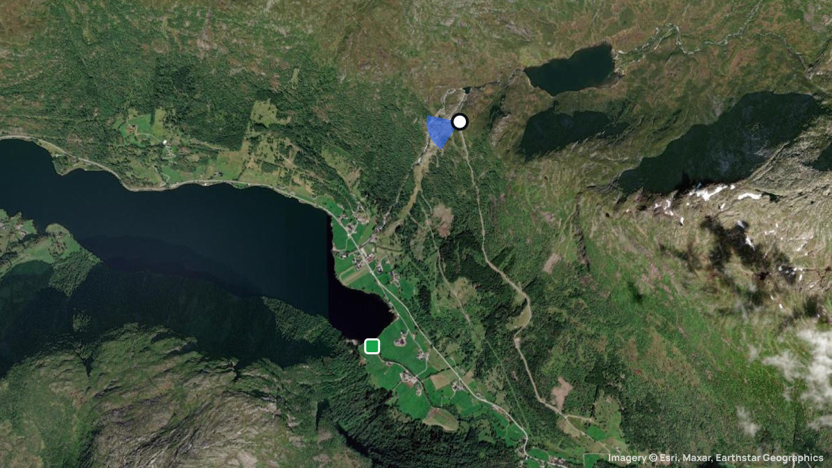 Satellite map of Norddalen with its launches and landings