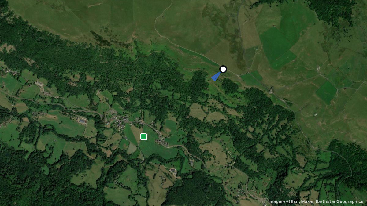 Satellitenkarte von Col d'Aulac mit Start- und Landeplätzen