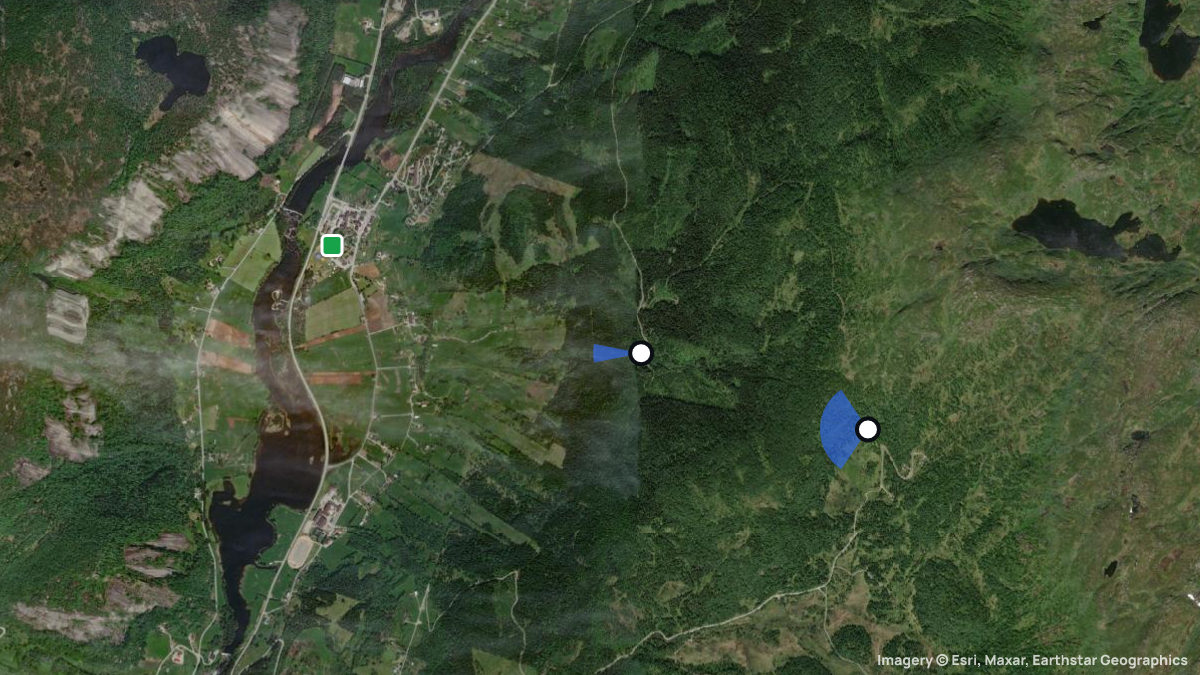 Satellite map of Tveitebo with its launches and landings