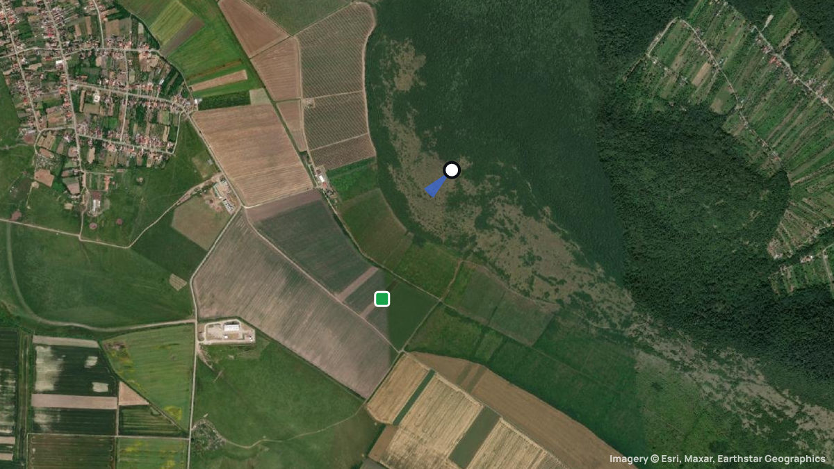 Satellite map of Mocrea with its launches and landings
