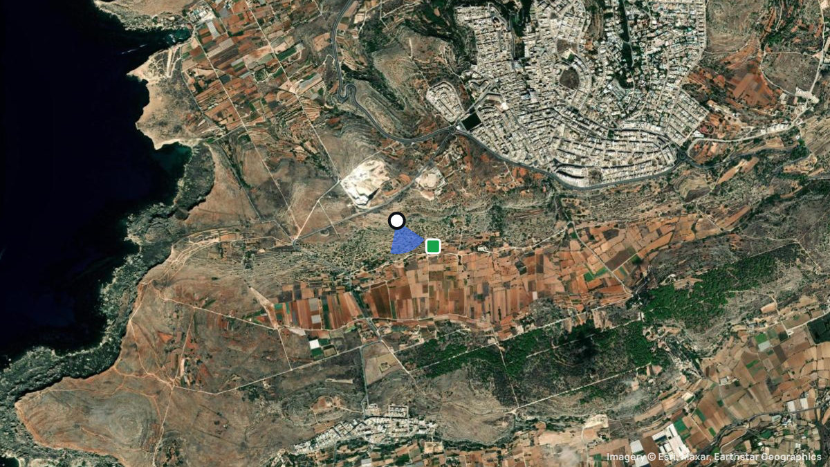 Satellitenkarte von Mellieha mit Start- und Landeplätzen