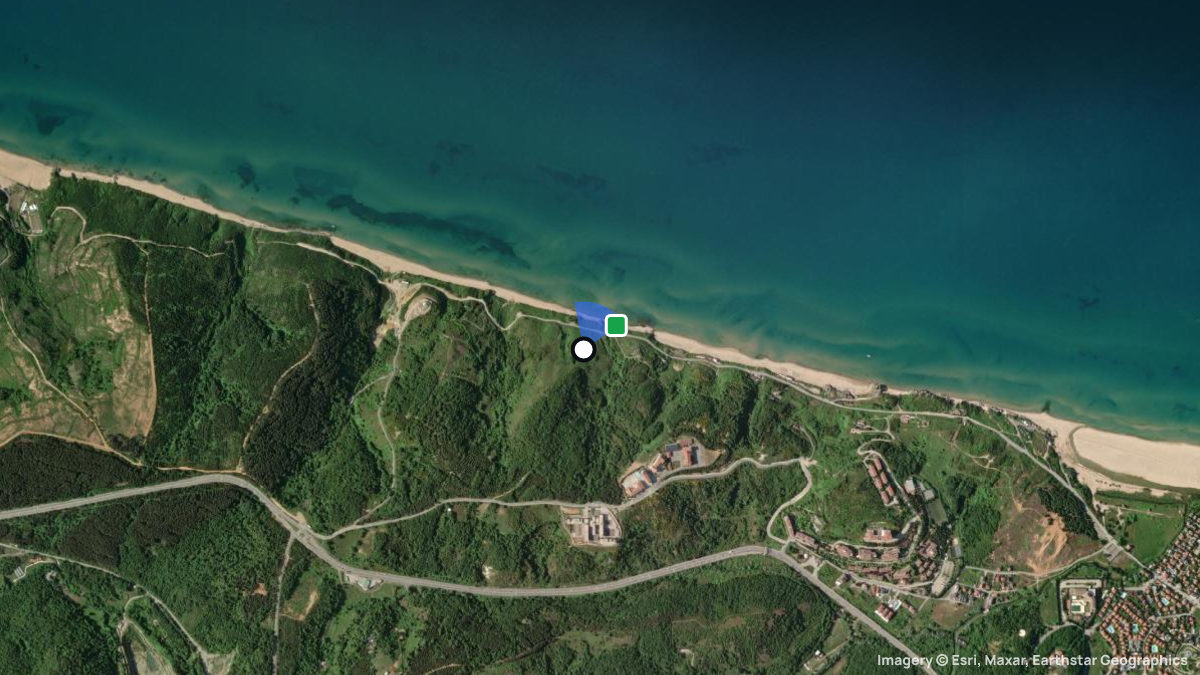 Satellitenkarte von Sile mit Start- und Landeplätzen