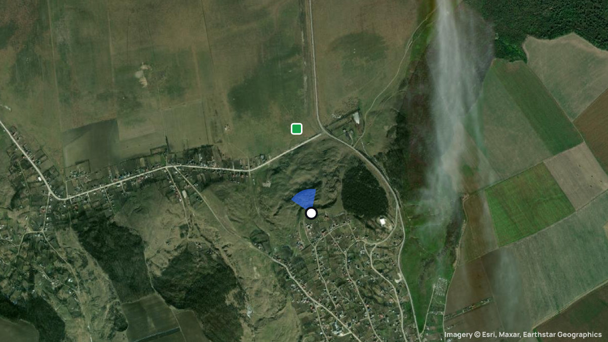Satellitenkarte von Popricani mit Start- und Landeplätzen