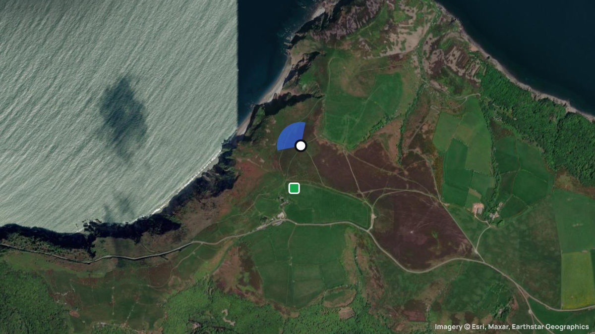 Satellite map of Countisbury with its launches and landings