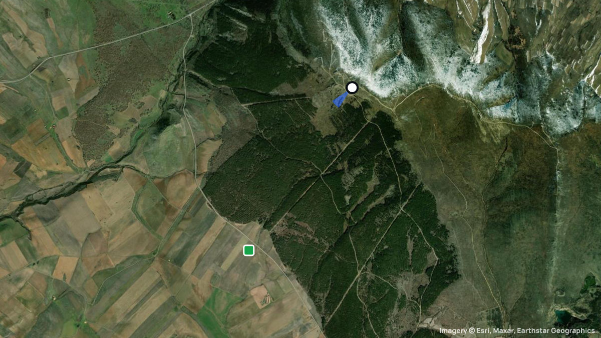 Satellite map of Tablado with its launches and landings