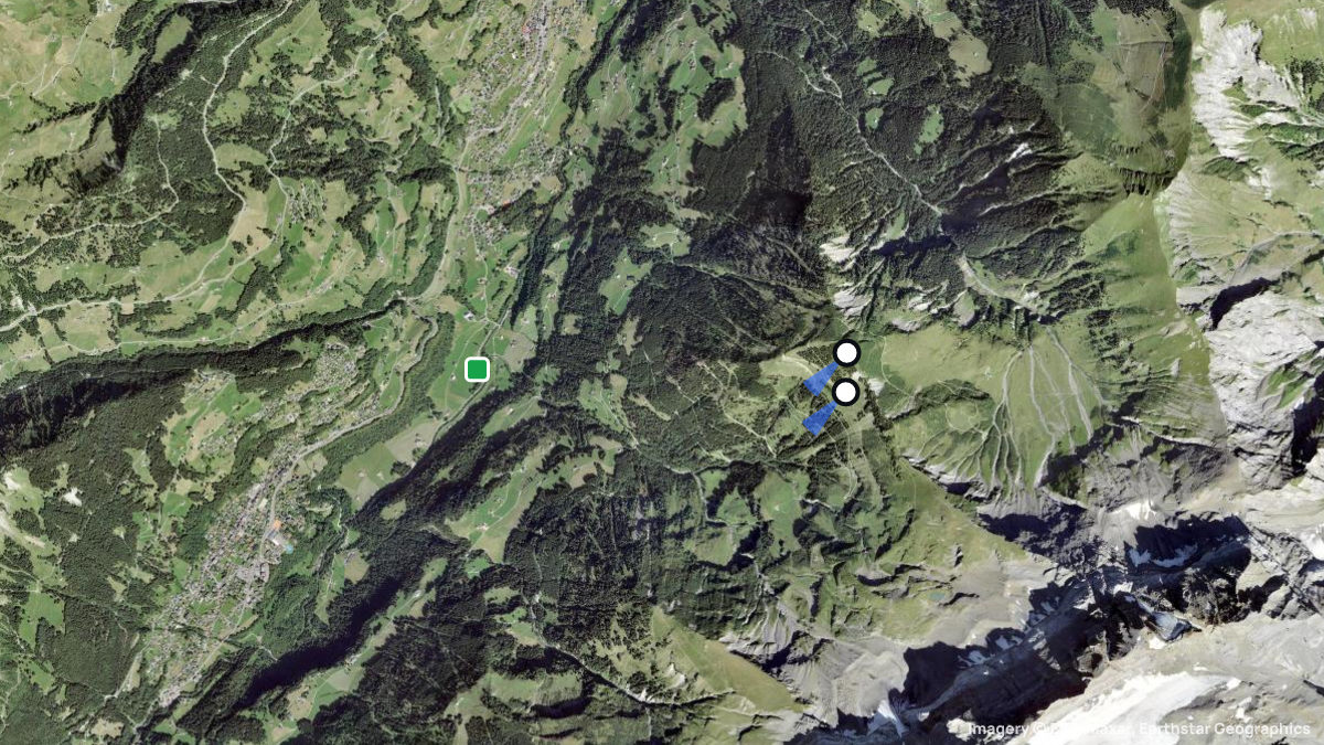 Satellite map of Soi d'en Haut with its launches and landings