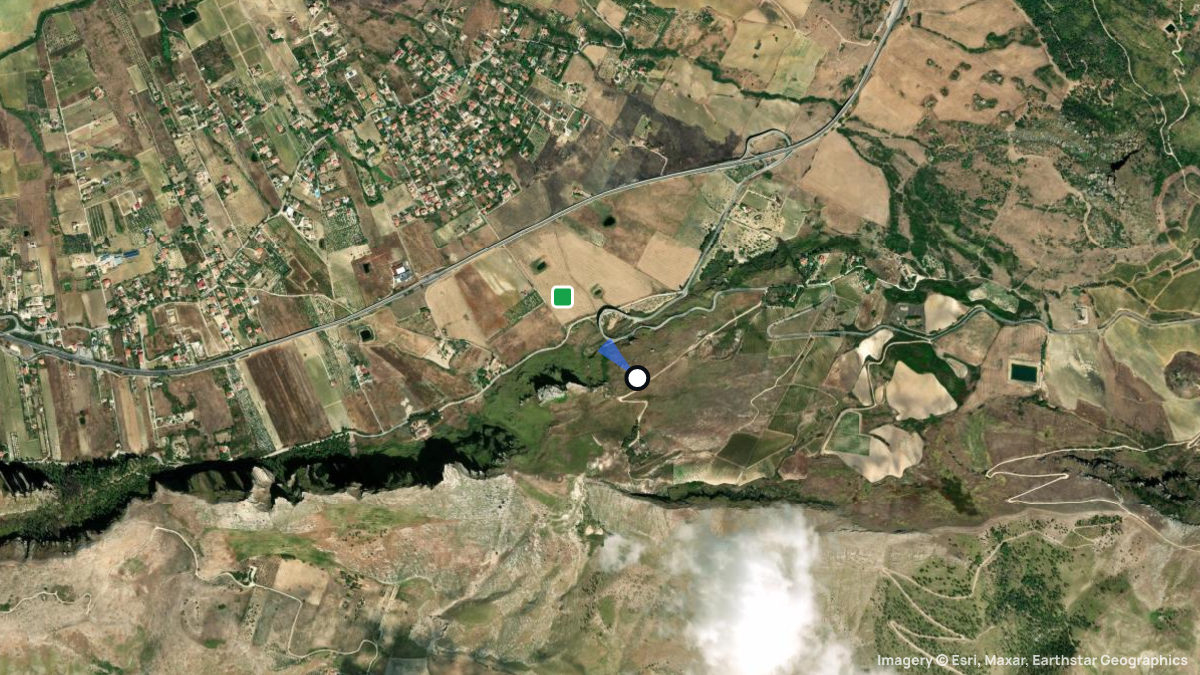Satellite map of Pratoni Kumeta with its launches and landings