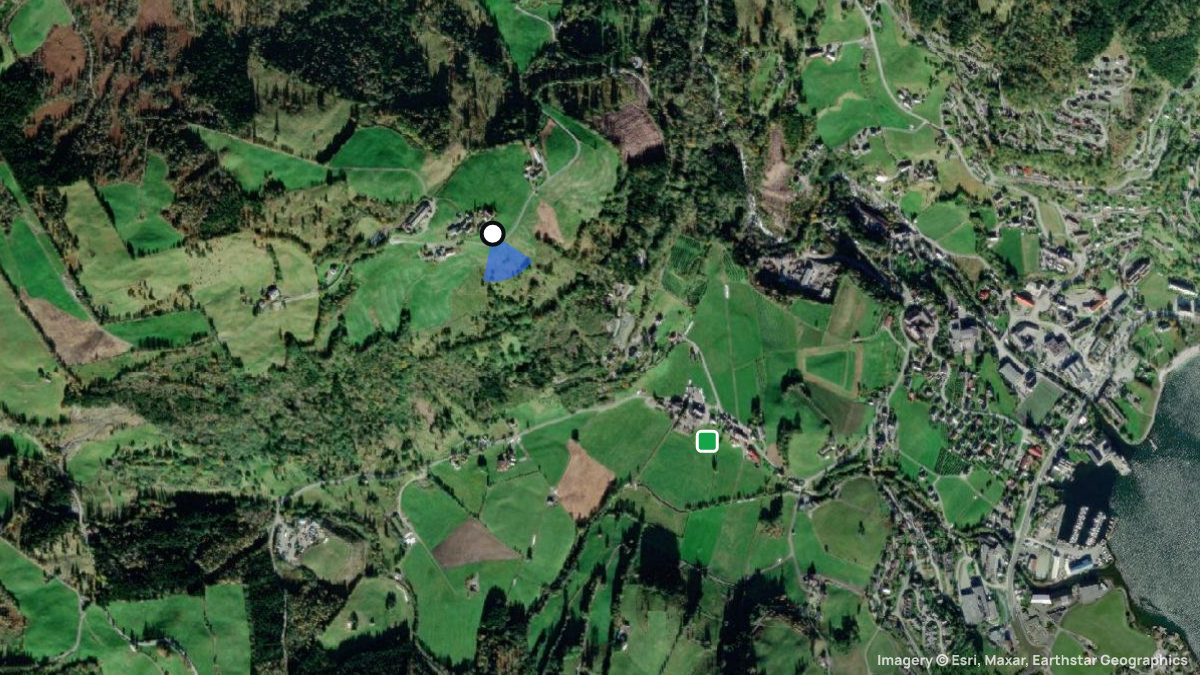 Satellite map of Kjosas with its launches and landings