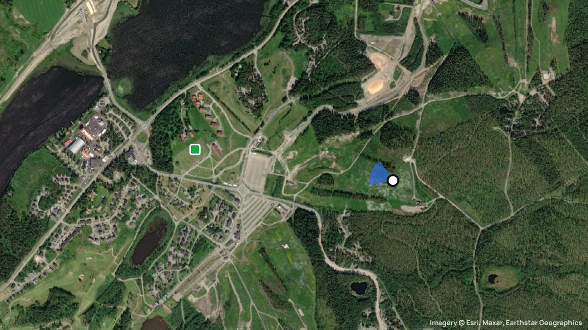 Satellite map of Himos with its launches and landings