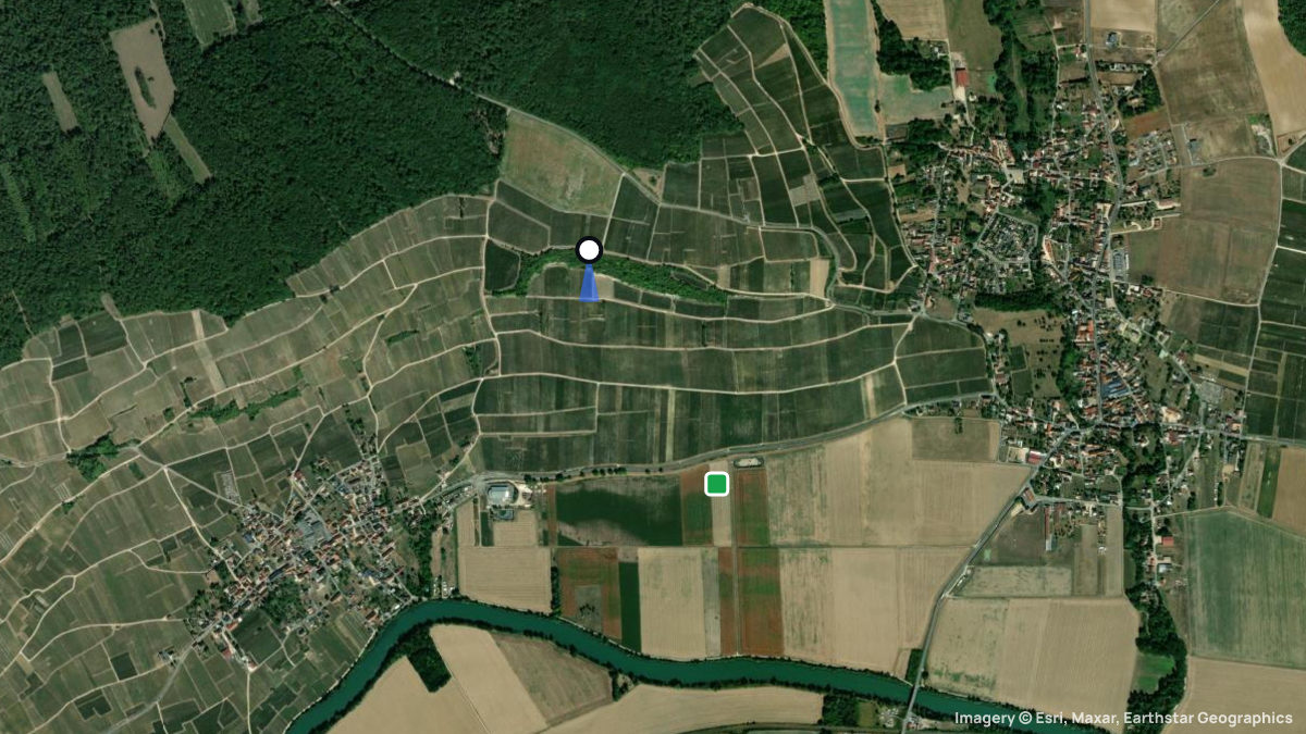 Satellite map of Vincelles with its launches and landings