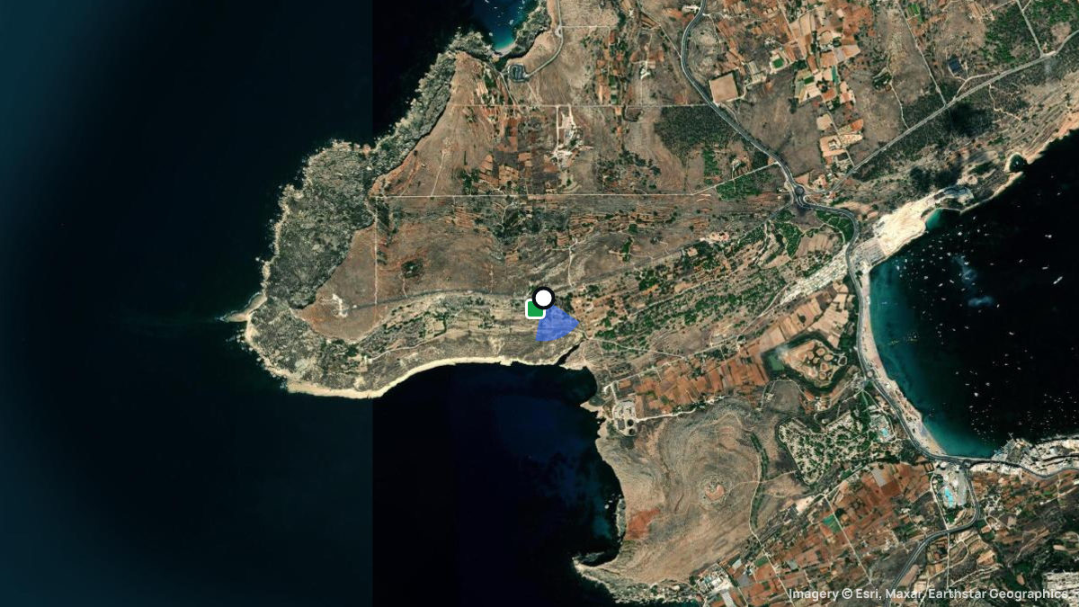 Satellitenkarte von Qammieh mit Start- und Landeplätzen