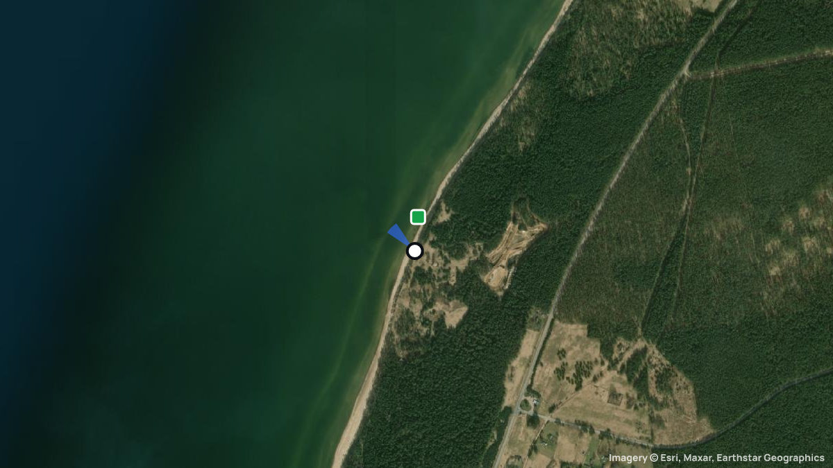 Satellite map of Jurkalne with its launches and landings