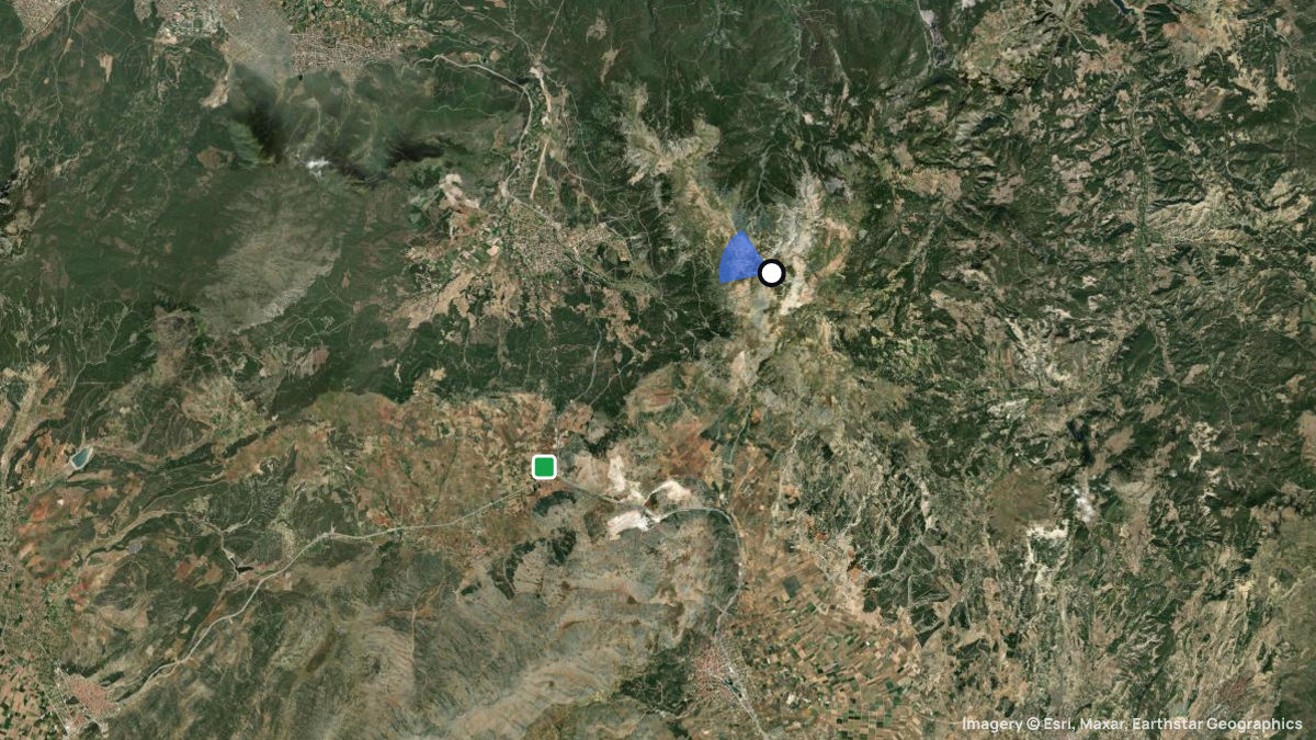 Satellite map of Honaz with its launches and landings