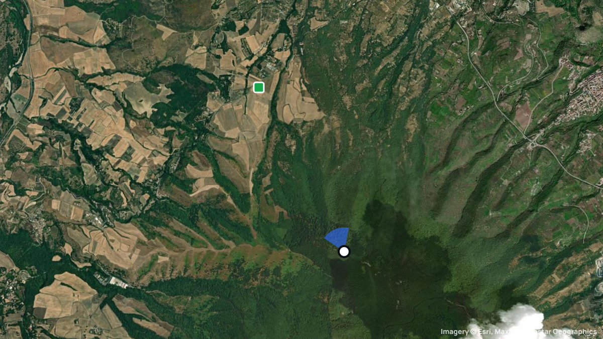 Satellitenkarte von Monte Vulture mit Start- und Landeplätzen