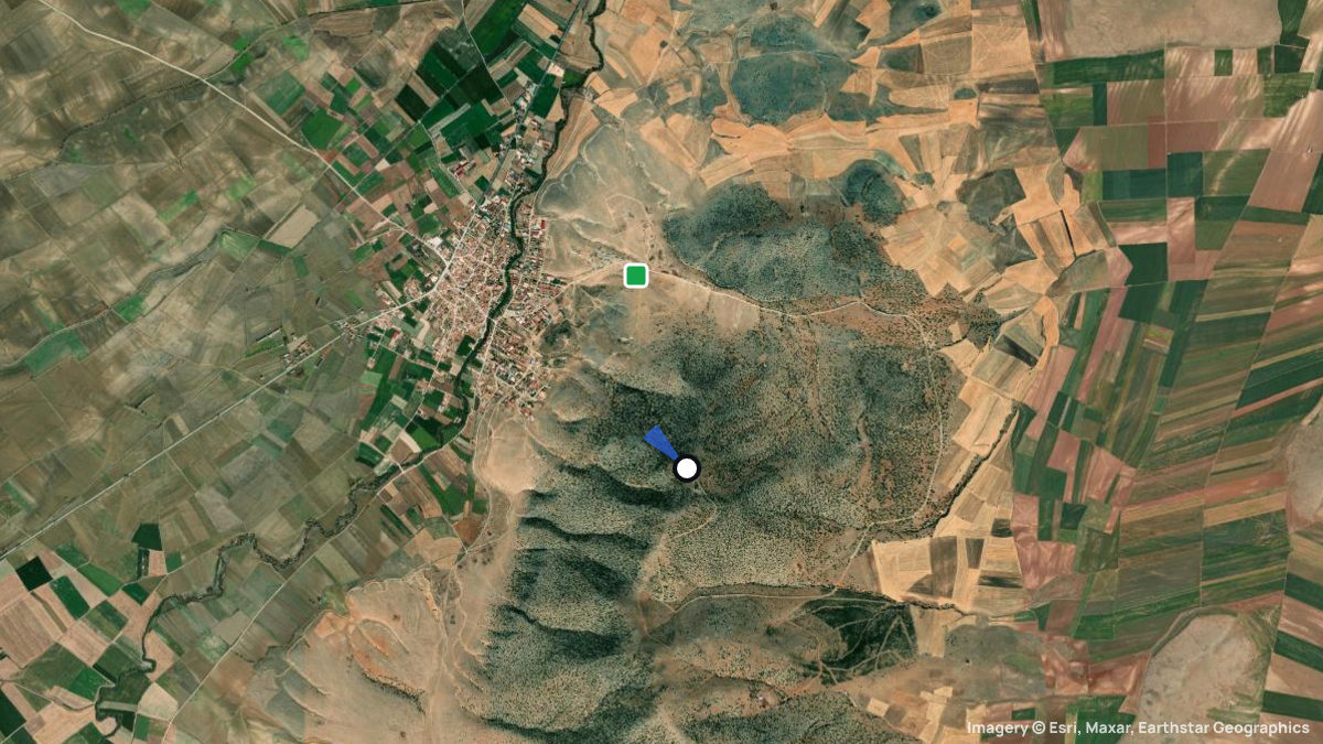 Satellite map of Kirkkiz Tepe with its launches and landings