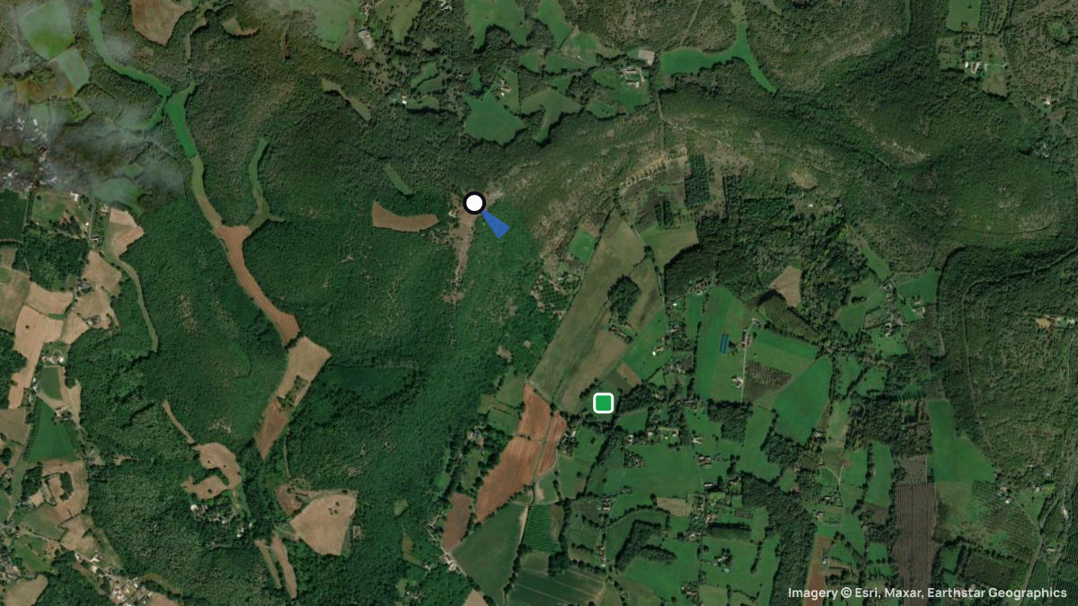 Satellite map of Mont Mercou with its launches and landings