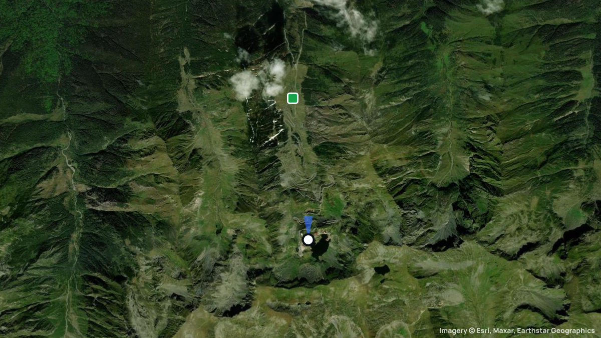 Satellitenkarte von Balea mit Start- und Landeplätzen
