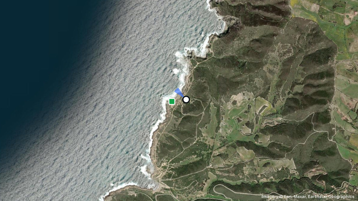 Satellite map of Argentiera with its launches and landings